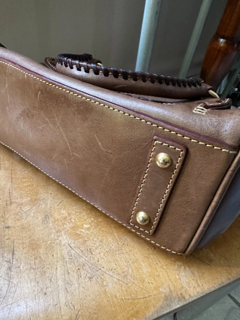 Dooney & Bourke Florentine Leather Satchel Purse, Brown